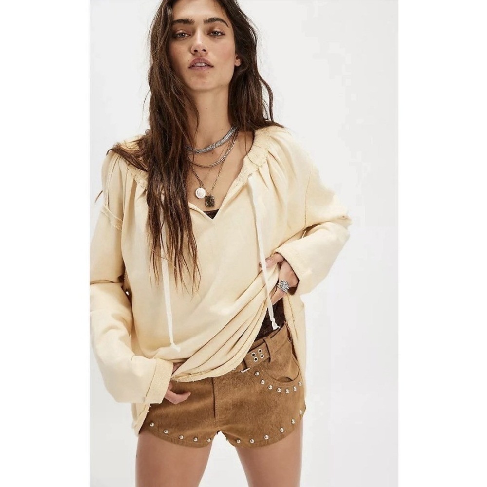 Free People Picnic Sweatshirt Blouse Top Size XL